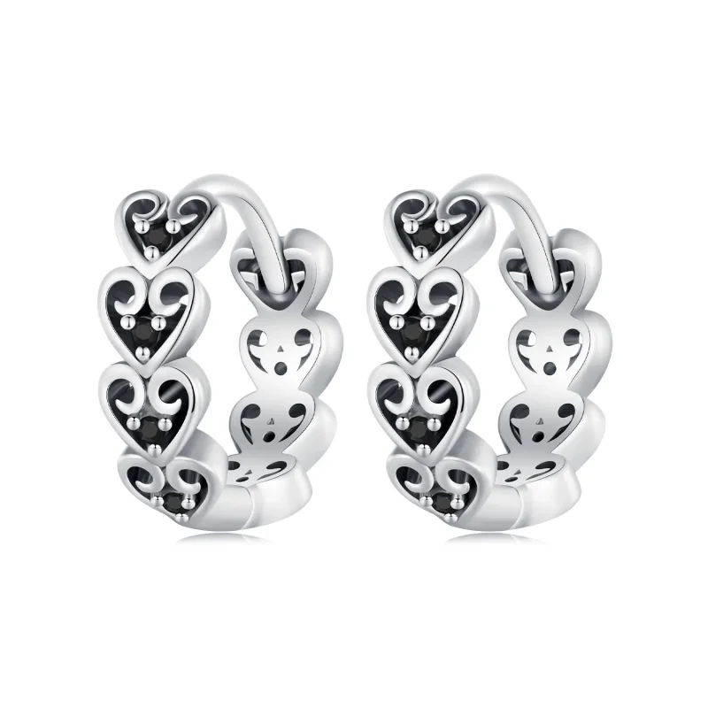 (image for) Pandora-inspired heart-shaped hoop earrings - SCE1613 - Product Image