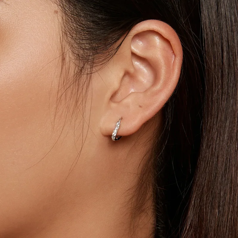 (image for) Pandora-inspired Heart-Shaped Hoop Earrings - SCE1626 - View 6