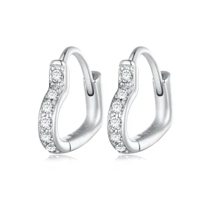 (image for) Pandora-inspired Heart-Shaped Hoop Earrings - SCE1626