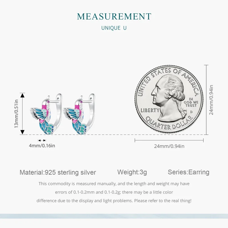 (image for) Pandora-inspired Kingfisher Hoop Earrings - BSE899 - View 8