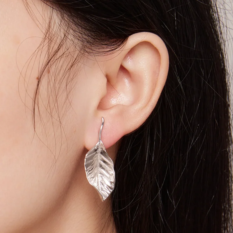(image for) Pandora-inspired Leaves Studs Earrings - BSE812 - View 5