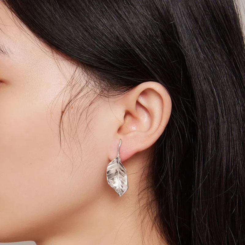 (image for) Pandora-inspired Leaves Studs Earrings - BSE812 - View 7