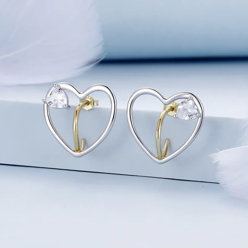 (image for) Pandora-inspired Love Studs Earrings - BSE888 - View 2