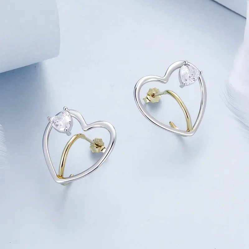 (image for) Pandora-inspired Love Studs Earrings - BSE888 - View 3