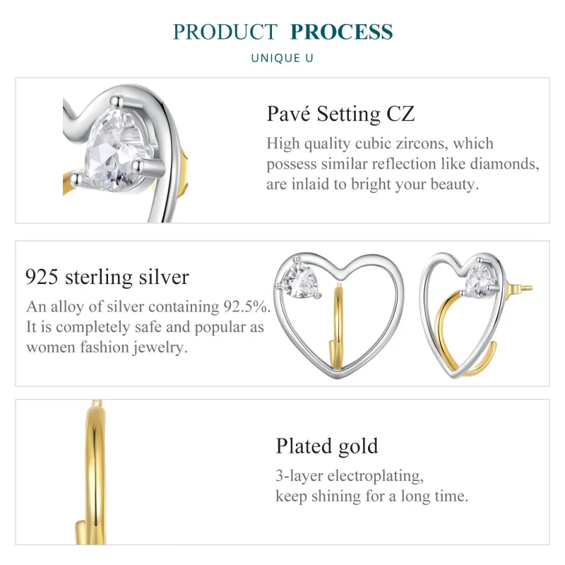 (image for) Pandora-inspired Love Studs Earrings - BSE888 - View 6