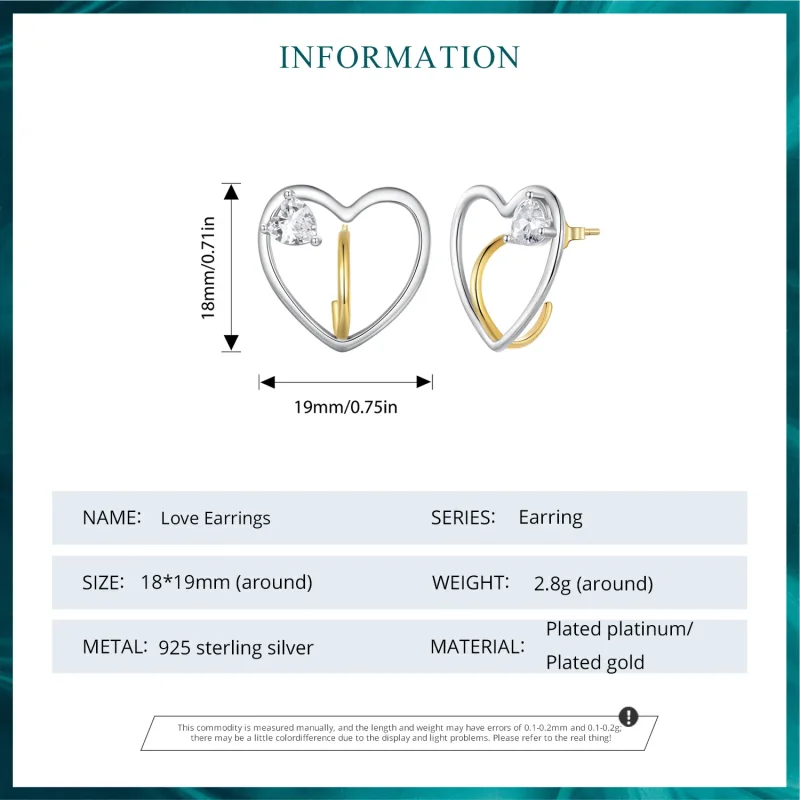 (image for) Pandora-inspired Love Studs Earrings - BSE888 - View 7