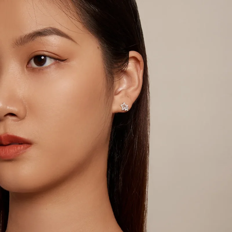 (image for) Pandora-inspired Star Stud Earrings - BSE878 - View 5