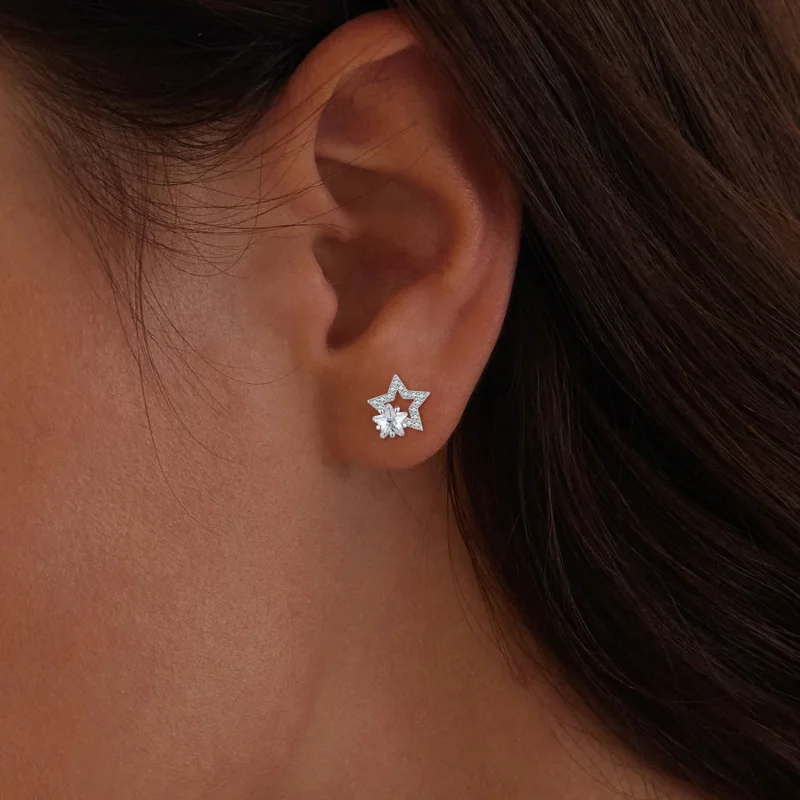 (image for) Pandora-inspired Star Stud Earrings - BSE878 - View 9