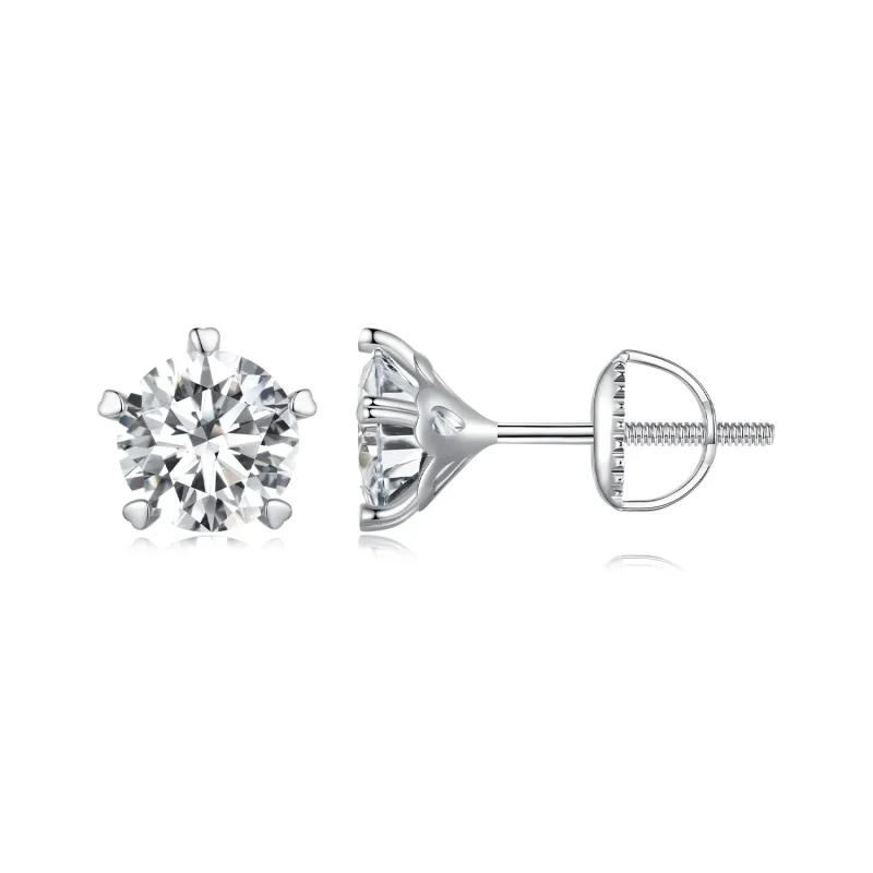 (image for) Pandora Style 1Ct Moissanite Studs Earrings - MSE024-L - Product Image