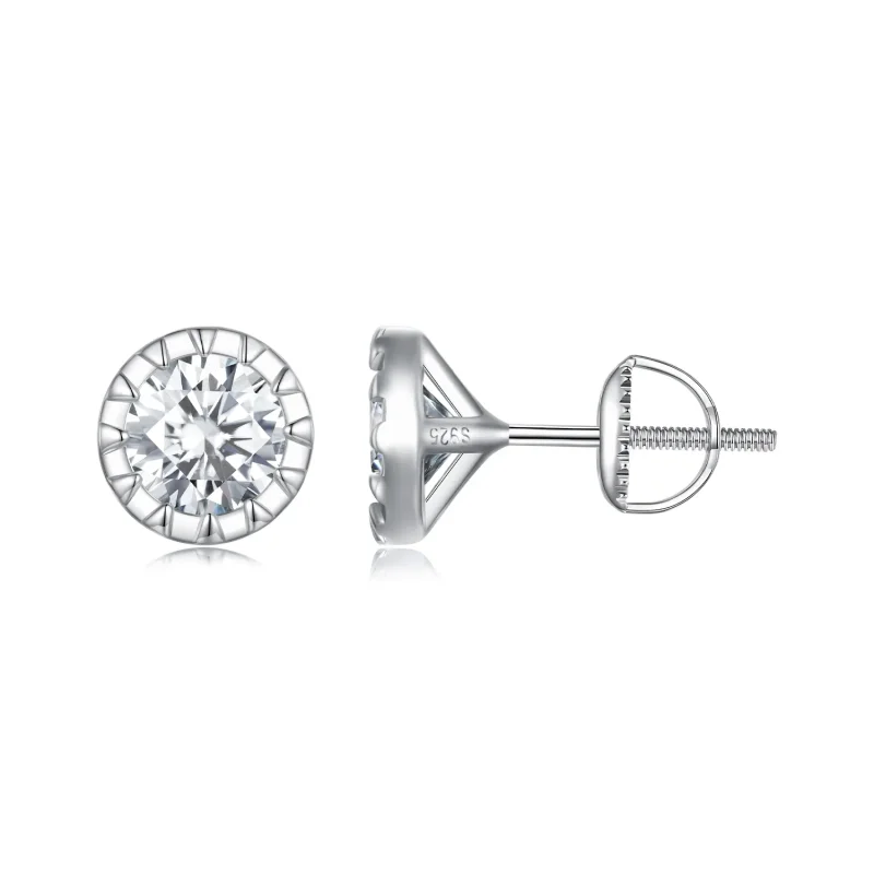 (image for) Pandora Style 1Ct Moissanite Studs Earrings - MSE027 - Product Image