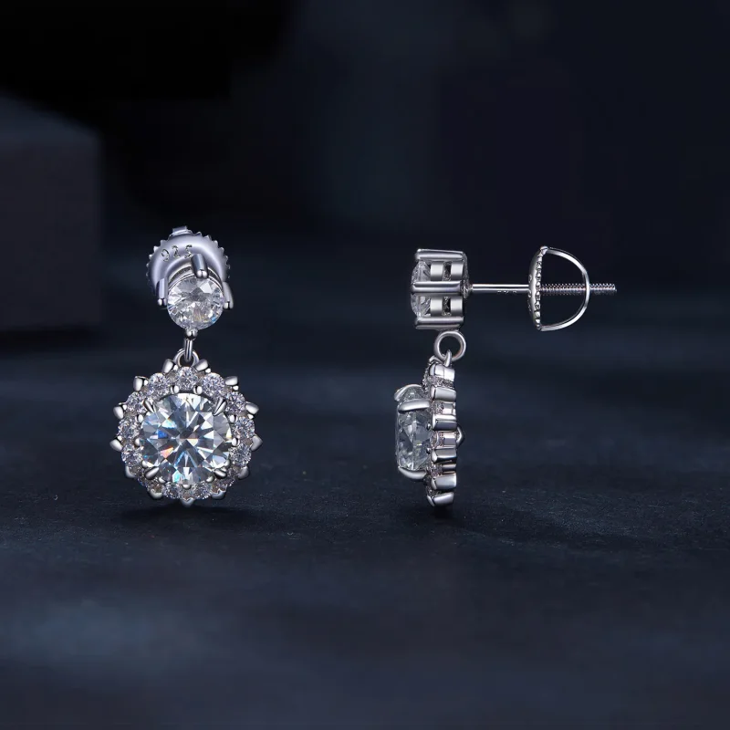 (image for) Pandora Style 1Ct Moissanite Studs Earrings - MSE028 - View 3