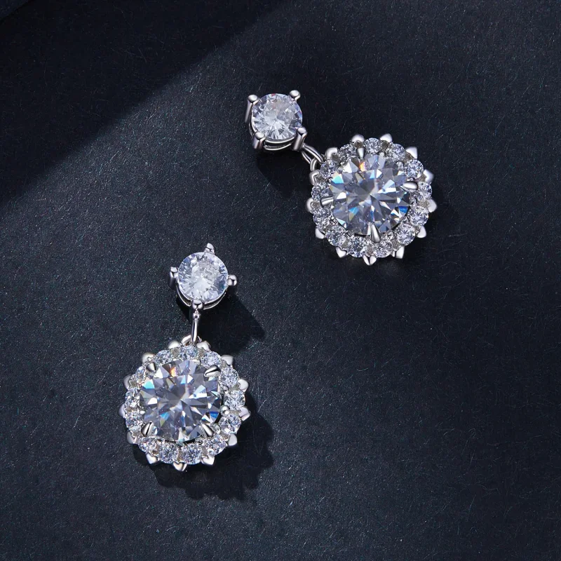 (image for) Pandora Style 1Ct Moissanite Studs Earrings - MSE028 - View 4