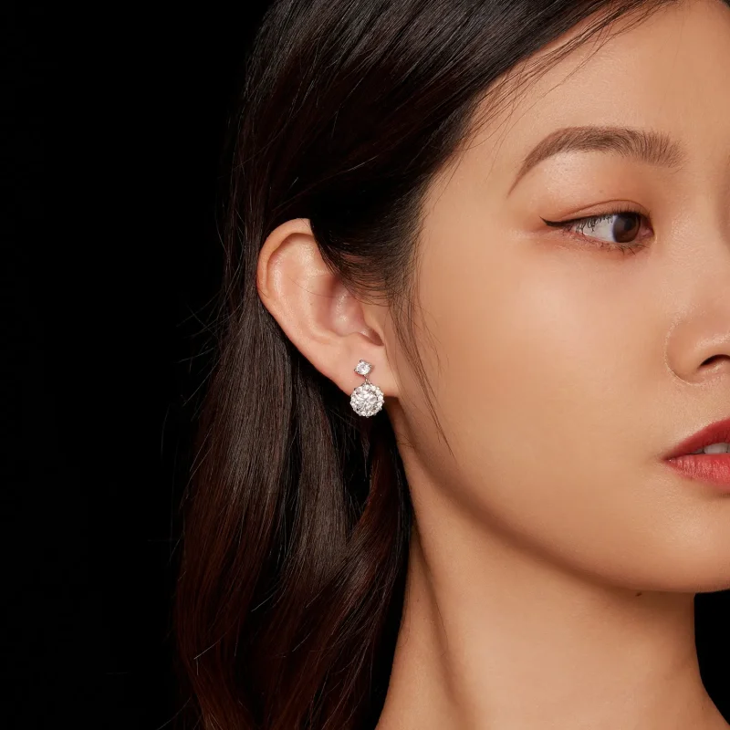 (image for) Pandora Style 1Ct Moissanite Studs Earrings - MSE028 - View 6