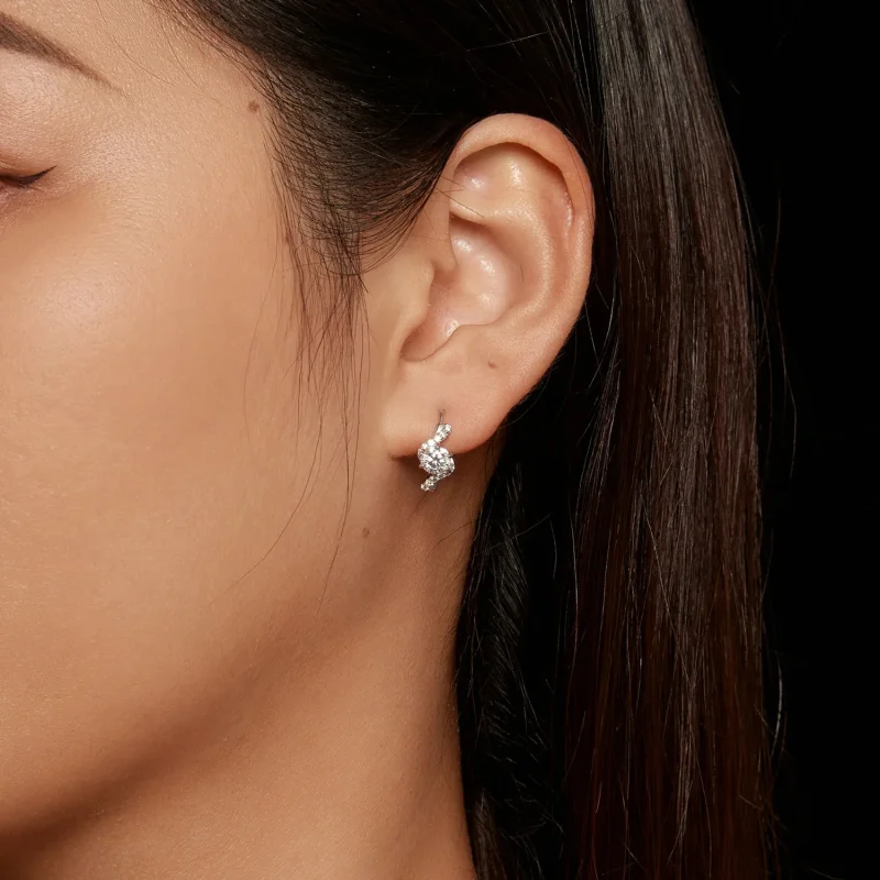 (image for) Pandora Style 50 Pointsmoissanite Hoop Earrings (Two Certificates) - MSE036 - View 5