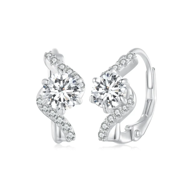(image for) Pandora Style 50 Pointsmoissanite Hoop Earrings (Two Certificates) - MSE036 - Product Image