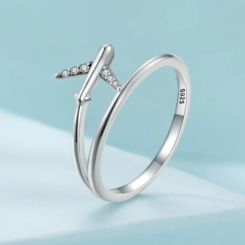 (image for) Pandora Style Airplane Ring - SCR967 - View 2