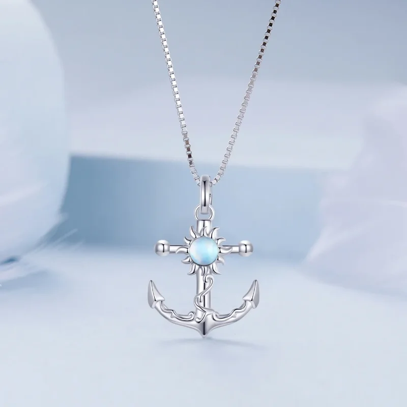 (image for) Pandora Style Anchor Necklace - BSN349 - View 3