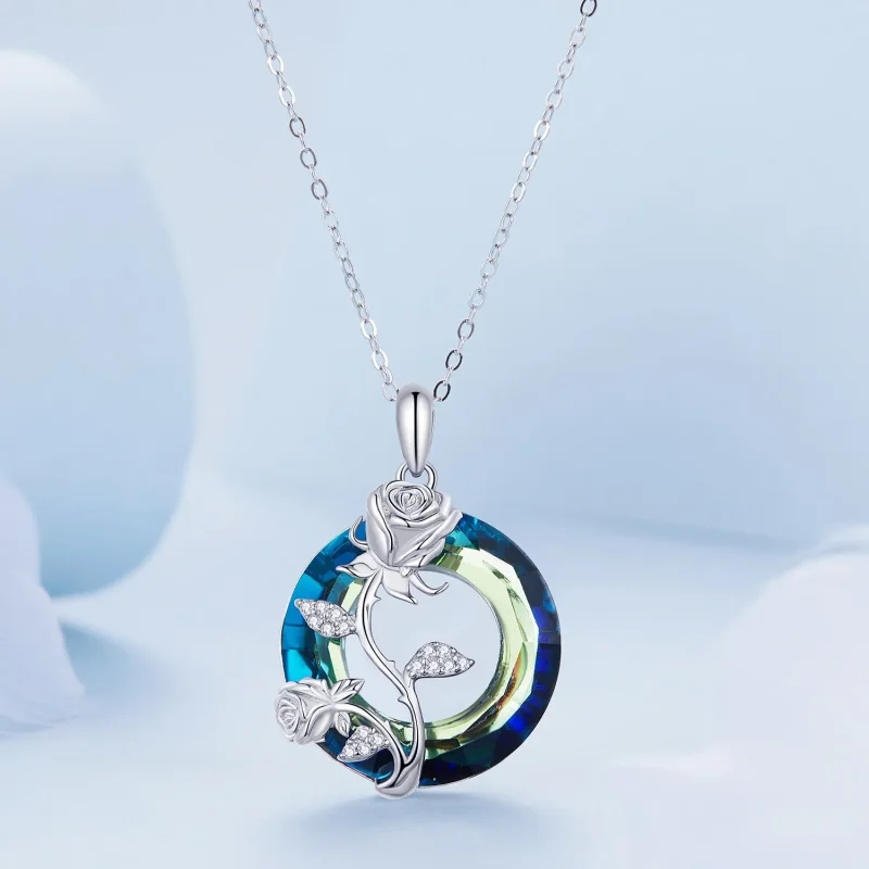 (image for) Pandora Style Angel Ring Rose Necklace - BSN313 - View 3