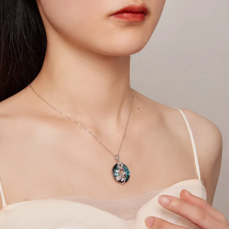 (image for) Pandora Style Angel Ring Rose Necklace - BSN313 - View 8