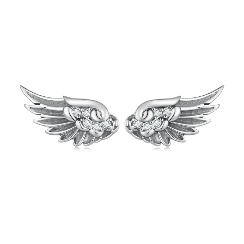 (image for) Pandora Style Angel Wings Studs Earrings - SCE1579 - View 8