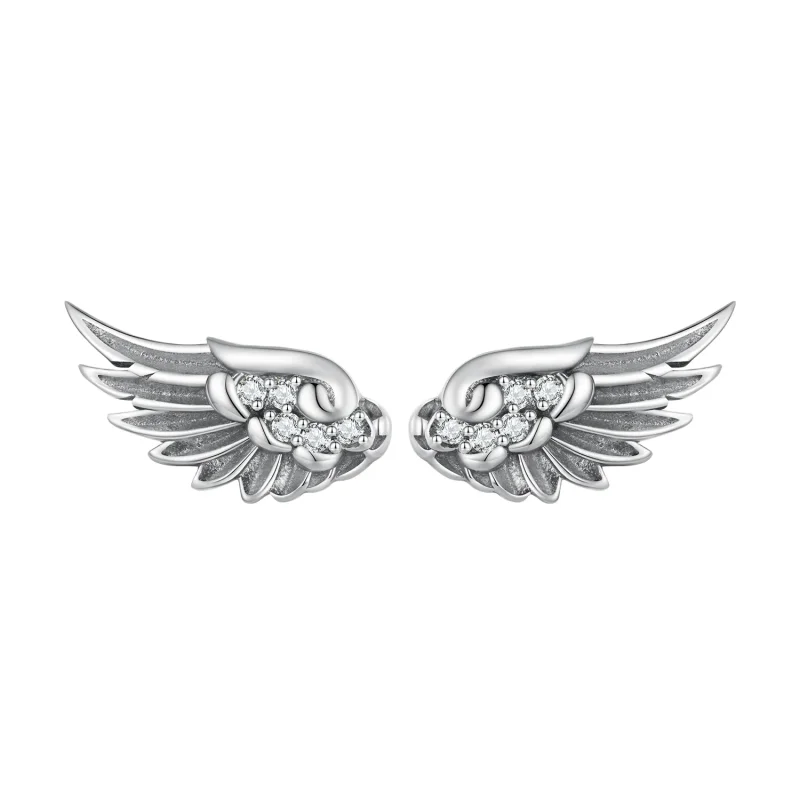 (image for) Pandora Style Angel Wings Studs Earrings - SCE1579 - Product Image