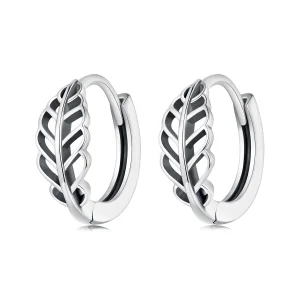(image for) Pandora Style Autumn Leaves Hoop Earrings - SCE1636