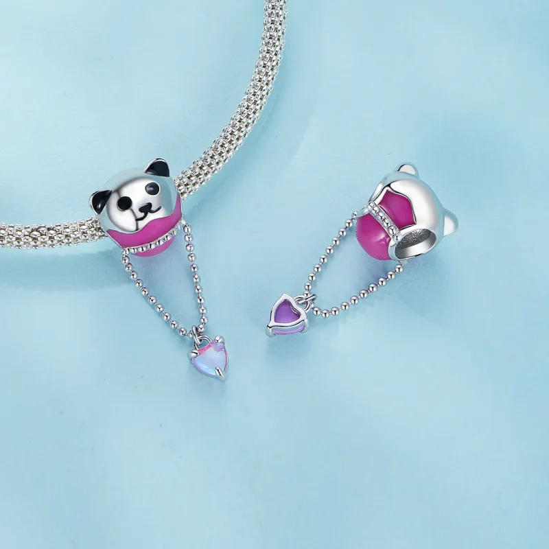 (image for) Pandora Style Bear Hot Air Balloon Charm - SCC2550 - View 4