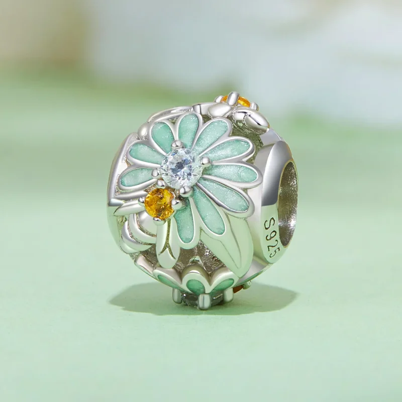 (image for) Pandora Style Bee Daisy Charm - BSC895 - View 2