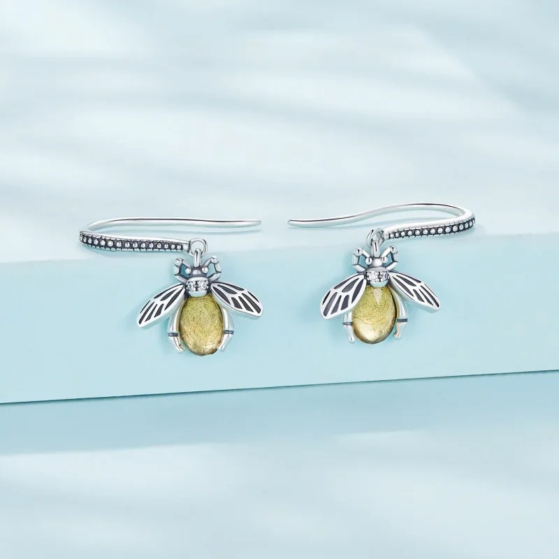 (image for) Pandora Style Bee Dangle Earrings - SCE1570 - View 2