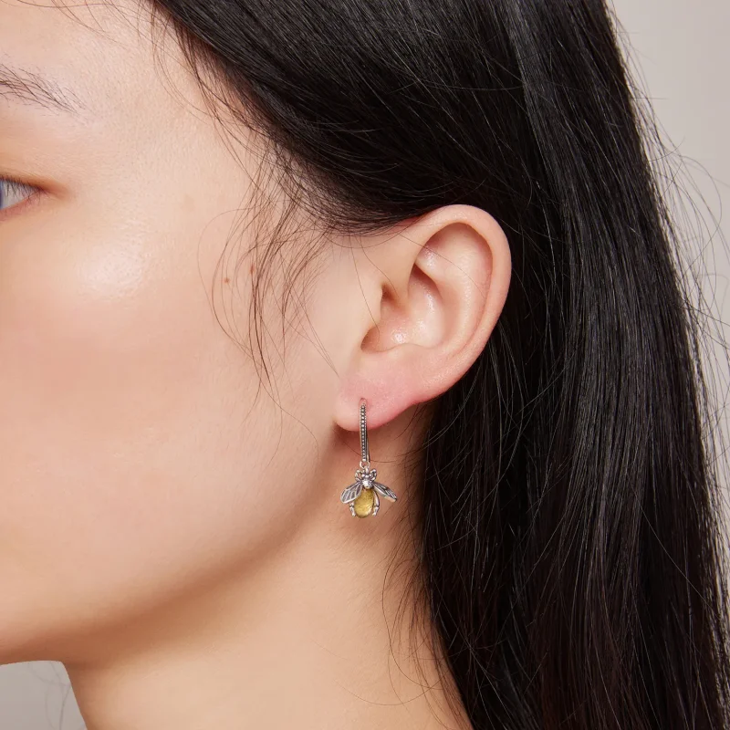 (image for) Pandora Style Bee Dangle Earrings - SCE1570 - View 7