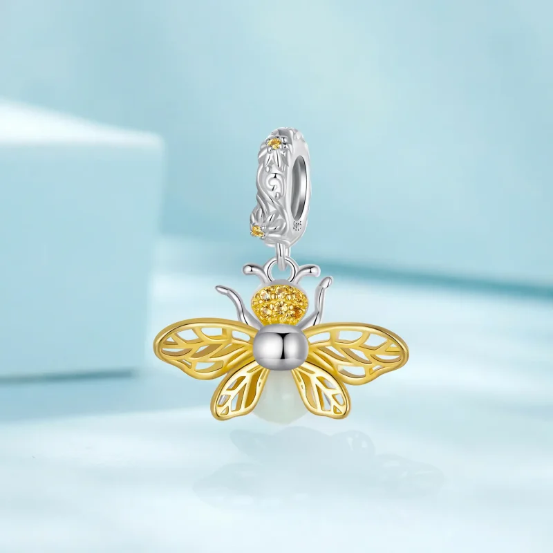 (image for) Pandora Style Bee Glow-In-The-Dark Dangle - SCC2616 - View 2