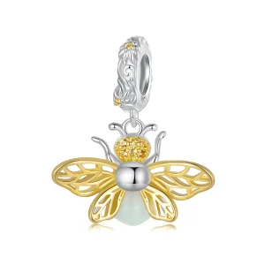 (image for) Pandora Style Bee Glow-In-The-Dark Dangle - SCC2616
