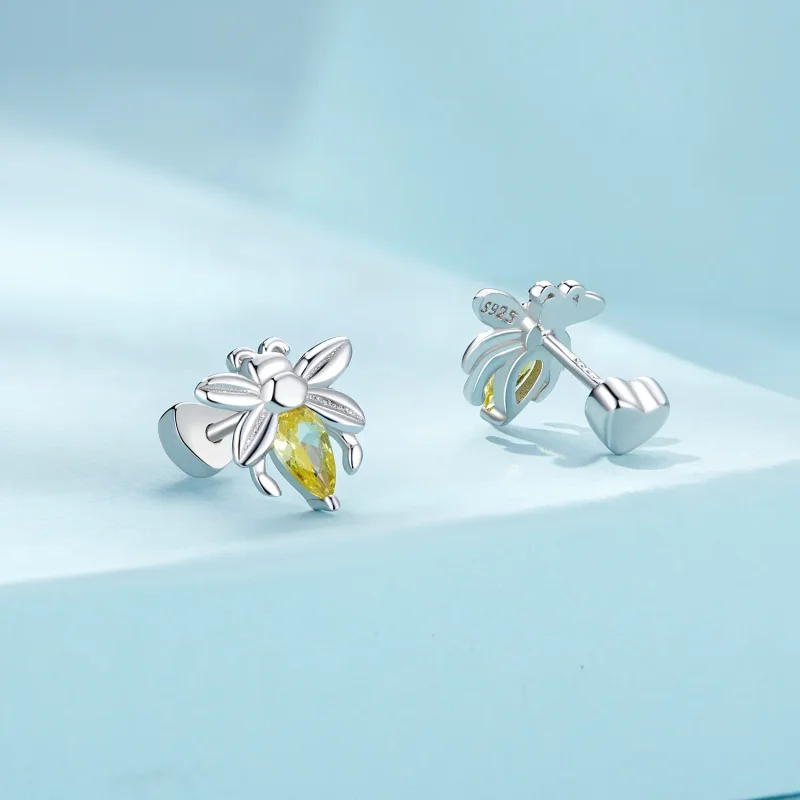 (image for) Pandora Style Bee Two Wear Studs Earrings - SCE1580 - View 2