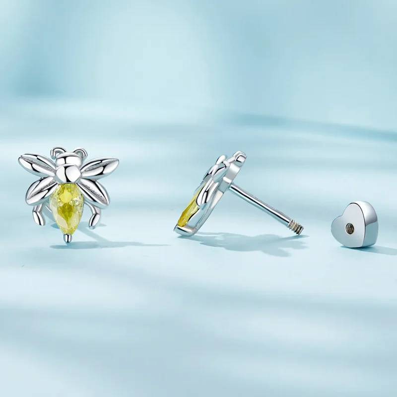 (image for) Pandora Style Bee Two Wear Studs Earrings - SCE1580 - View 3