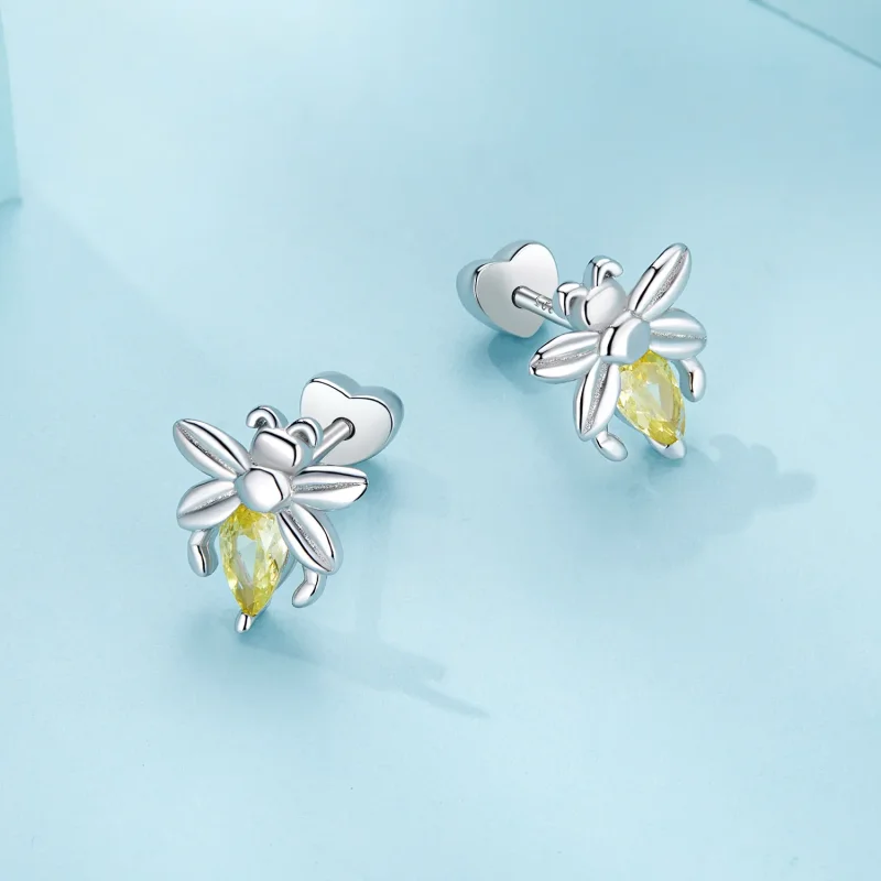 (image for) Pandora Style Bee Two Wear Studs Earrings - SCE1580 - View 4