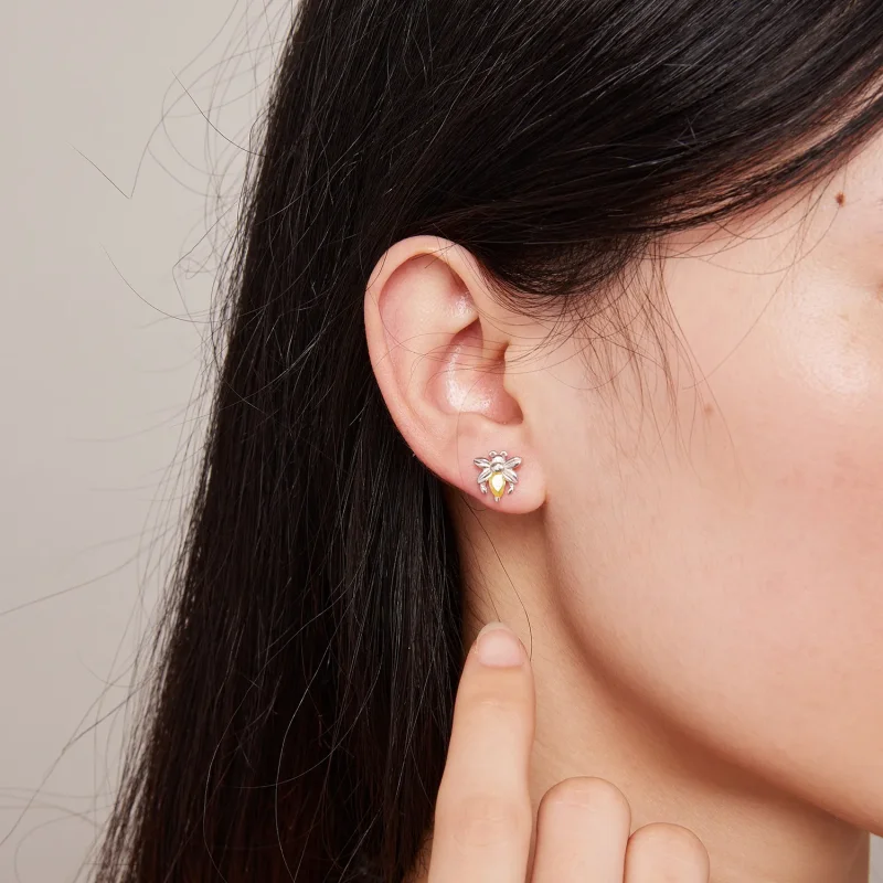 (image for) Pandora Style Bee Two Wear Studs Earrings - SCE1580 - View 6