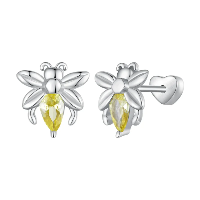 (image for) Pandora Style Bee Two Wear Studs Earrings - SCE1580 - Product Image