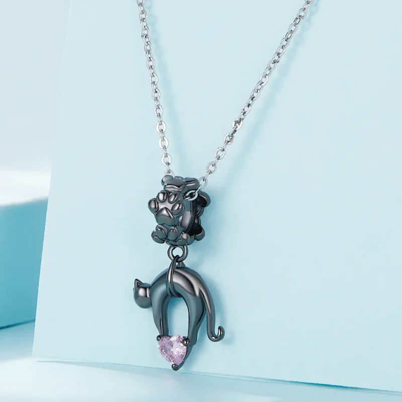 (image for) Pandora Style Black Cat Dangle - SCC2519 - View 2