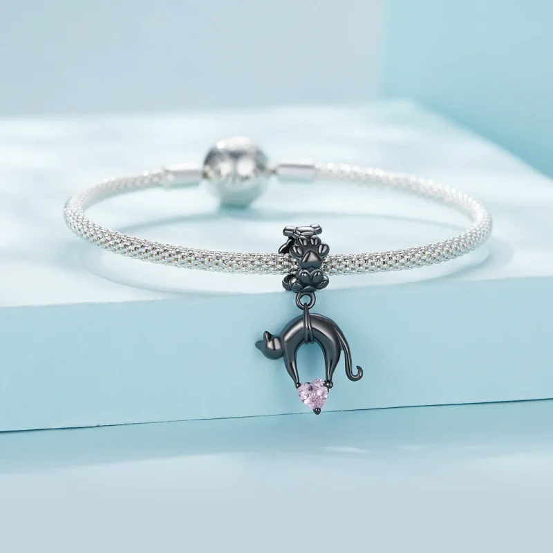 (image for) Pandora Style Black Cat Dangle - SCC2519 - View 3