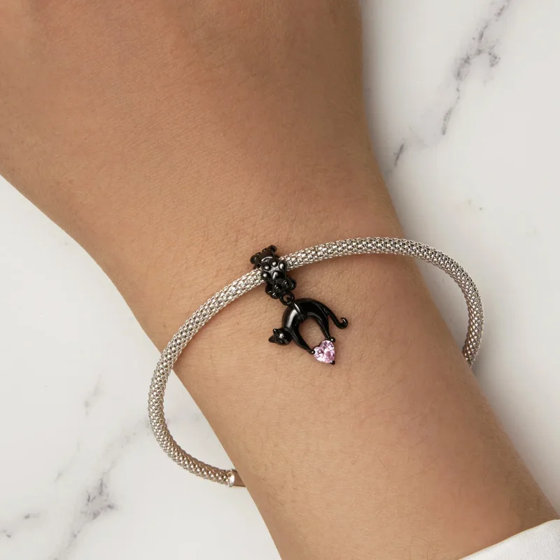 (image for) Pandora Style Black Cat Dangle - SCC2519 - View 5