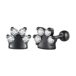 (image for) Pandora Style Black Dog Paws Studs Earrings - SCE1575
