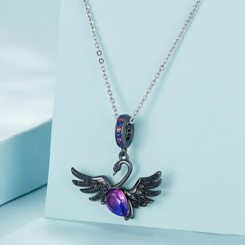 (image for) Pandora Style Black Swan Dangle - SCC2490 - View 2