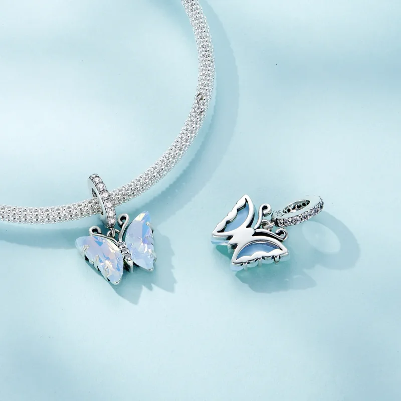 (image for) Pandora Style Blue Aurora Butterfly Dangle - SCC2305 - View 4