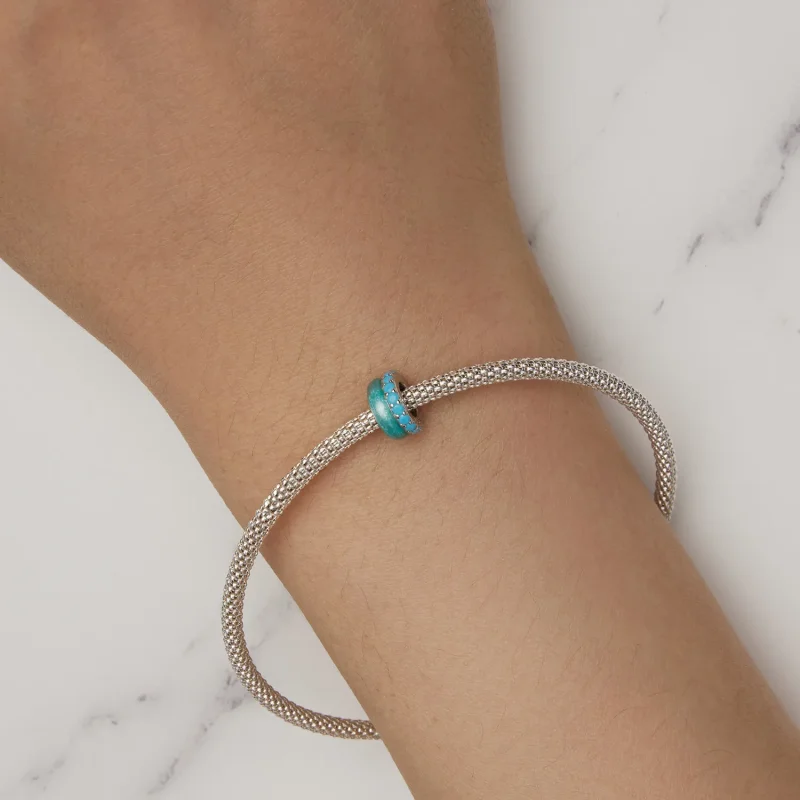 (image for) Pandora Style Blue Double Layer Silicone Spacer - BSC883-TQ - View 7