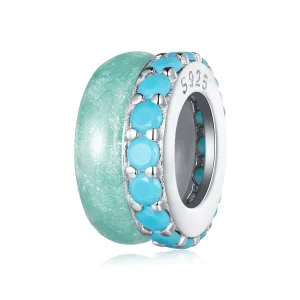 (image for) Pandora Style Blue Double Layer Silicone Spacer - BSC883-TQ