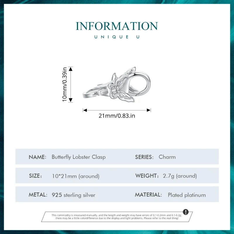 (image for) Pandora Style Butterfly double Lobster Clasp - BSP022 - View 4