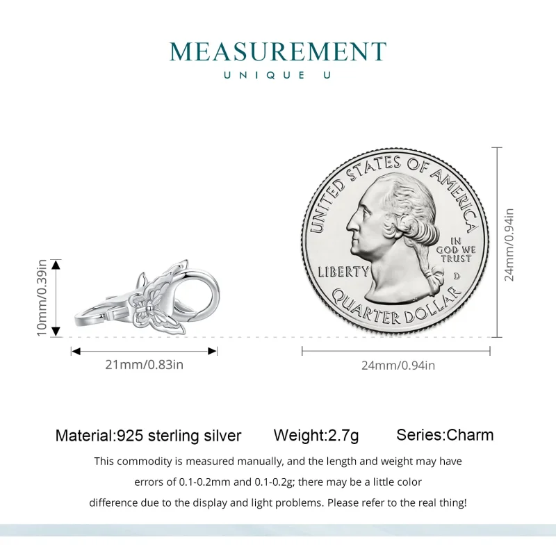 (image for) Pandora Style Butterfly double Lobster Clasp - BSP022 - View 5