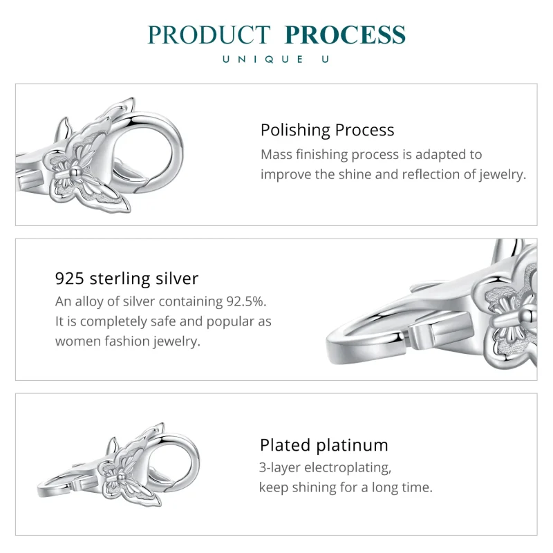 (image for) Pandora Style Butterfly double Lobster Clasp - BSP022 - View 6