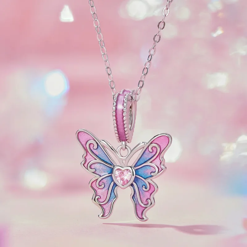 (image for) Pandora Style Butterfly Fairy Dangle - SCC2472 - View 2