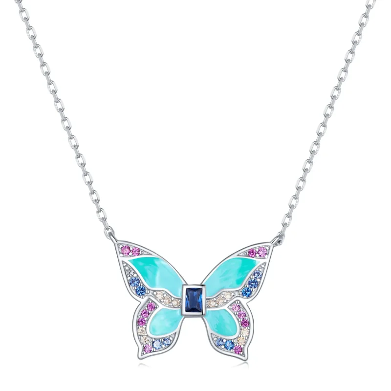 (image for) Pandora Style Butterfly Necklace - BSN306 - View 3